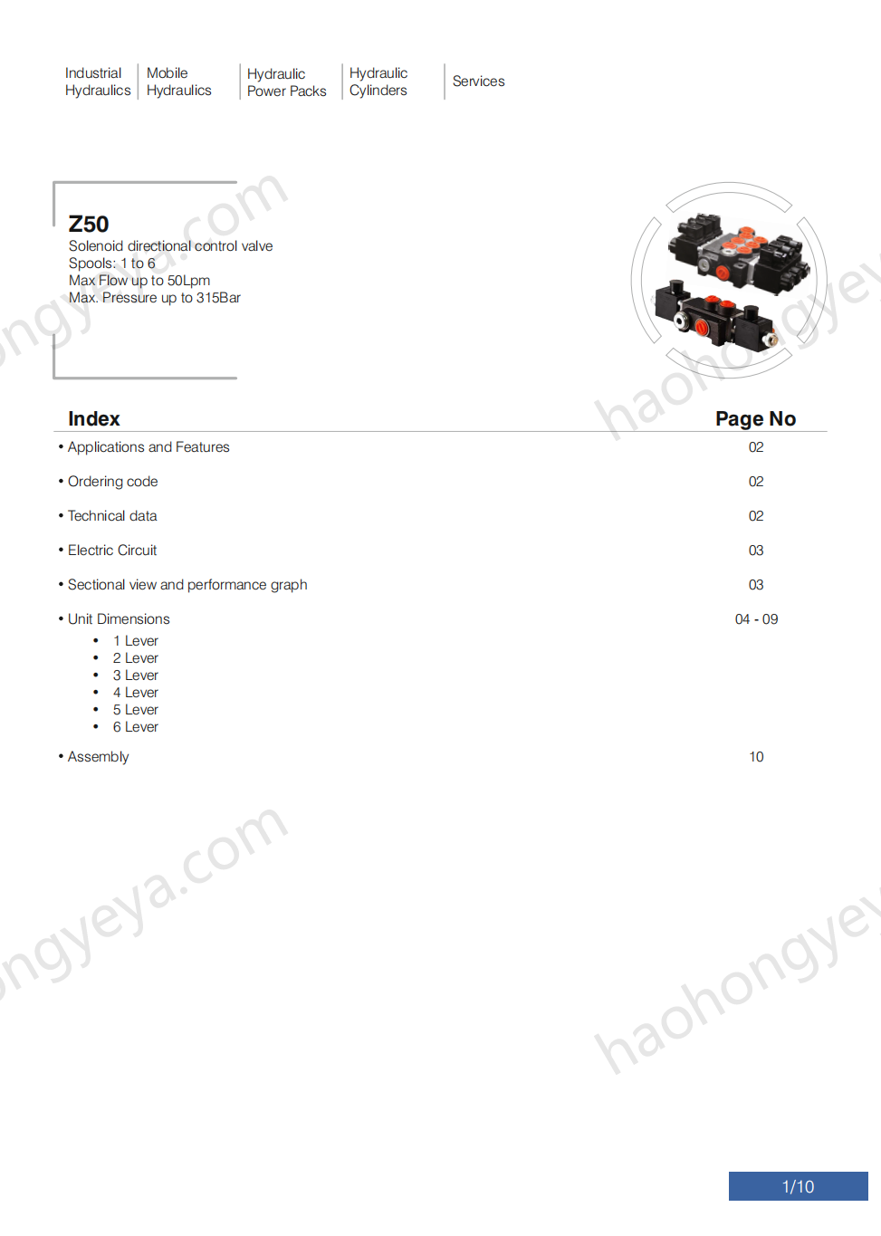 Z50 Series Solenoid Operated Directional Control Valves