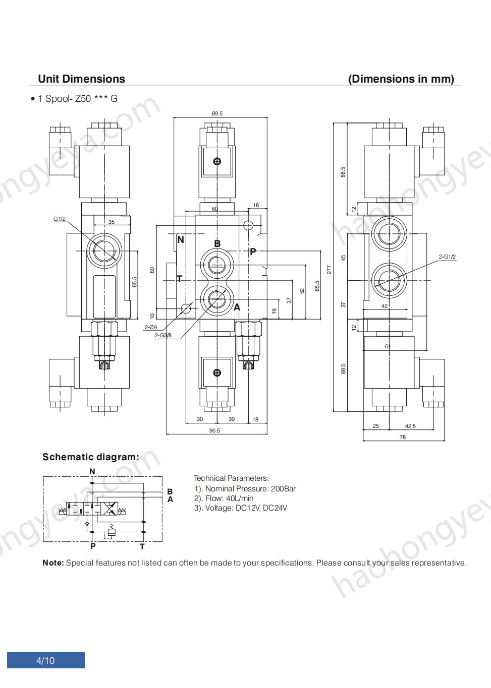 Z50 Series Solenoid Operated Directional Control Valves